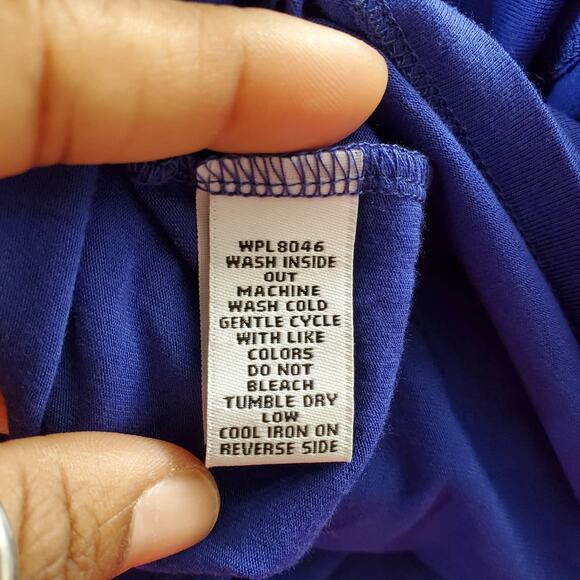 Style & Co. Blue Sleeveless Ruched Flower Accent Top XL - Picture 6 of 6